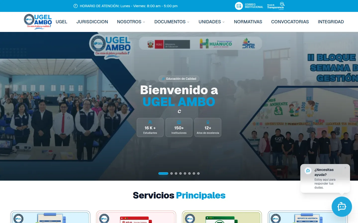Vista previa del sitio UGEL Ambo